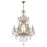 Asfour Crystal - Maria Theresa Chandelier - 7 Bulbs - Gold - Pendeloque Clear